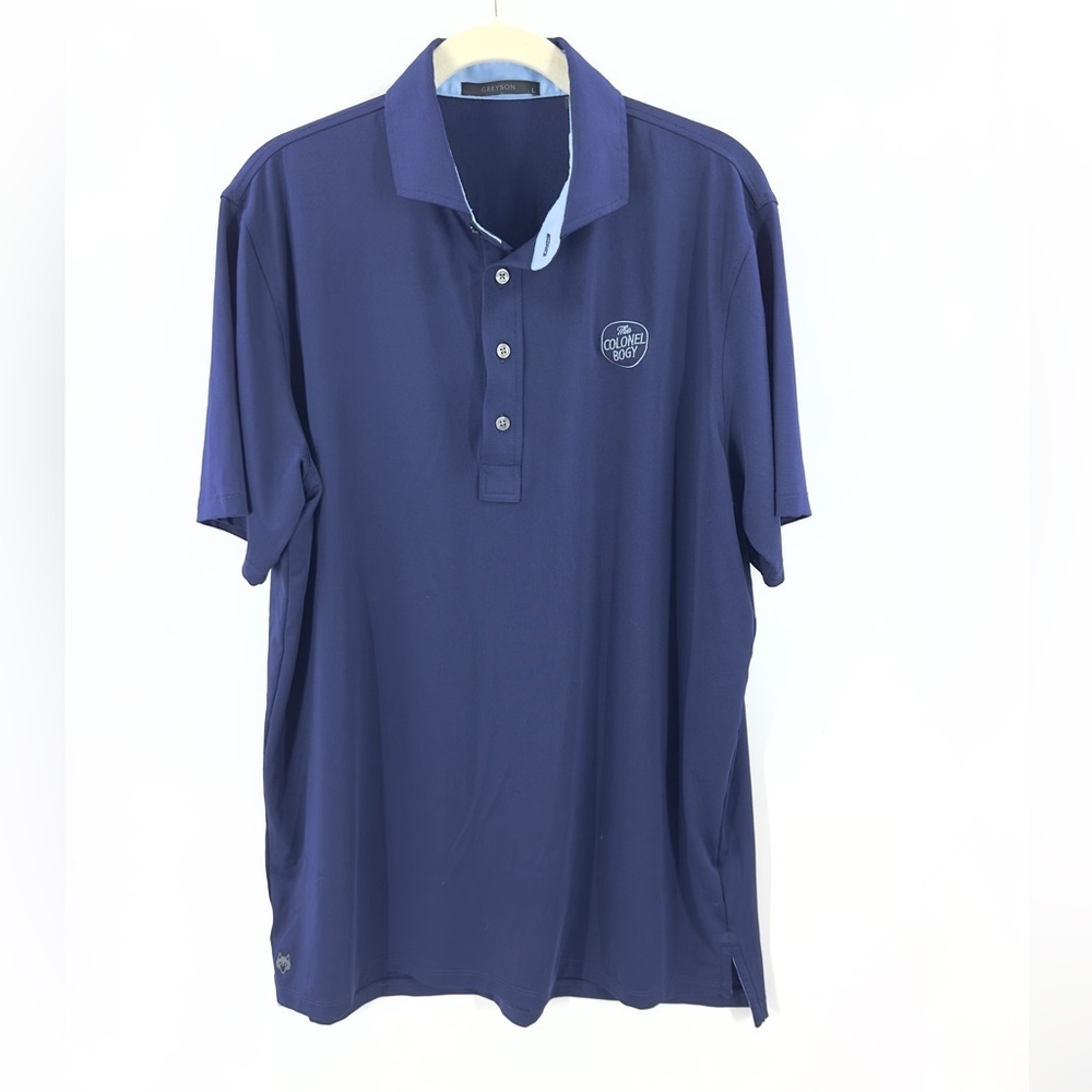 Greyson Polo Shirt Mens Large Golf Performance Stretch Preppy The Colonel Bogy